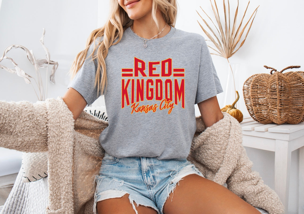 **HALFTIME DEAL** Red Kingdom Lines Kansas City Sports Grey Tee