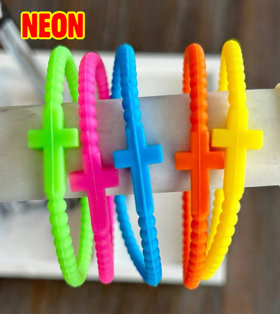 **PREORDER** Silicone Cross Bracelet Set of 5