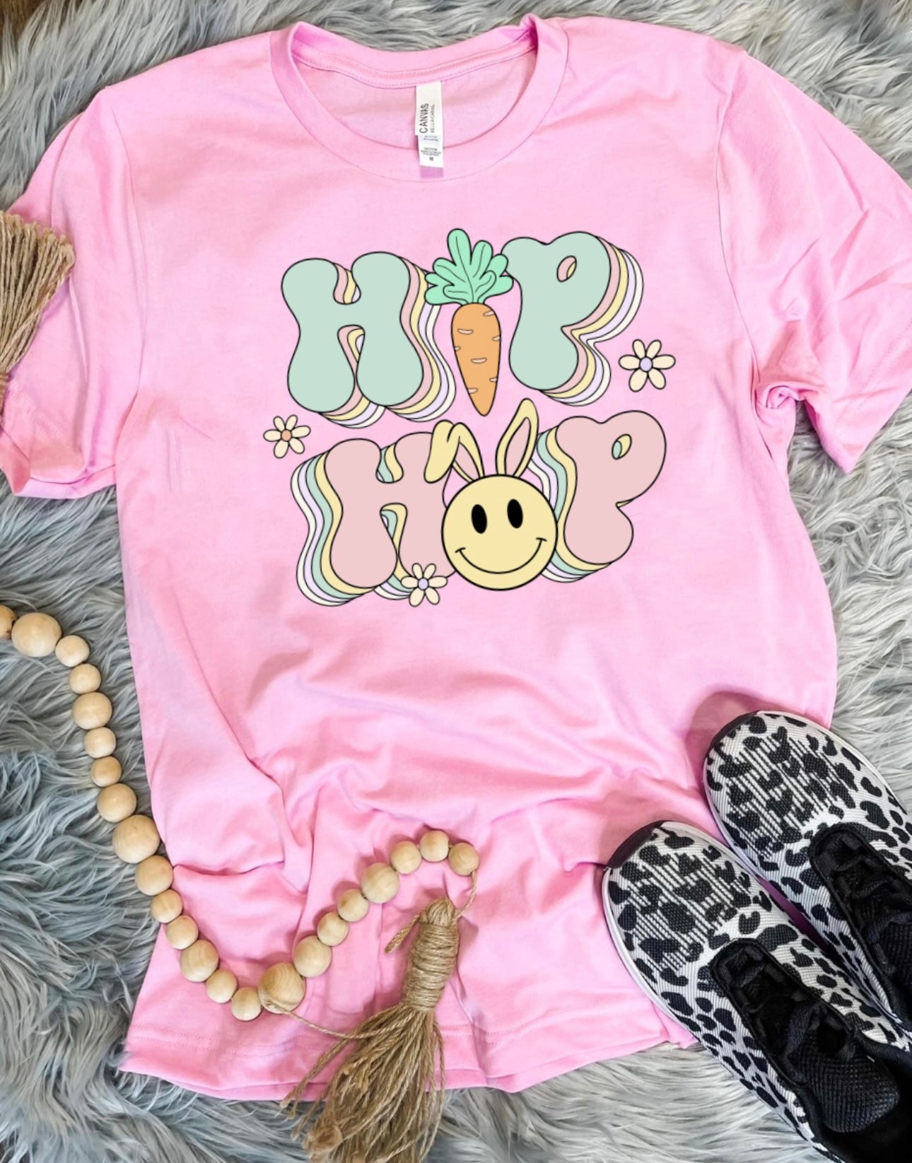 Hip Hop Bunny Light Pink Tee