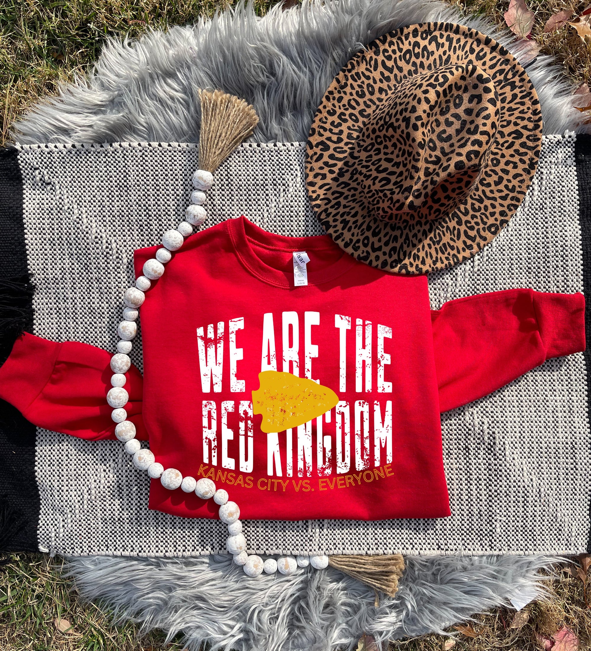 **HALFTIME DEAL** We Are The Red Kingdom Gold Arrowhead Red Sweatshirt