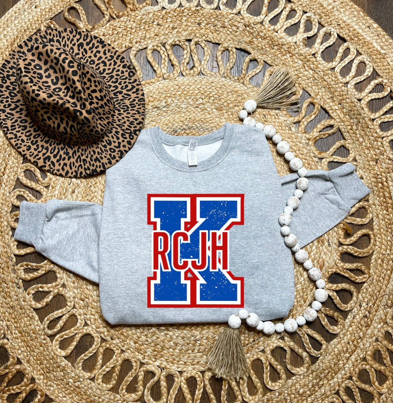 Bold K Red & Blue RCJH Sports Grey Sweatshirt