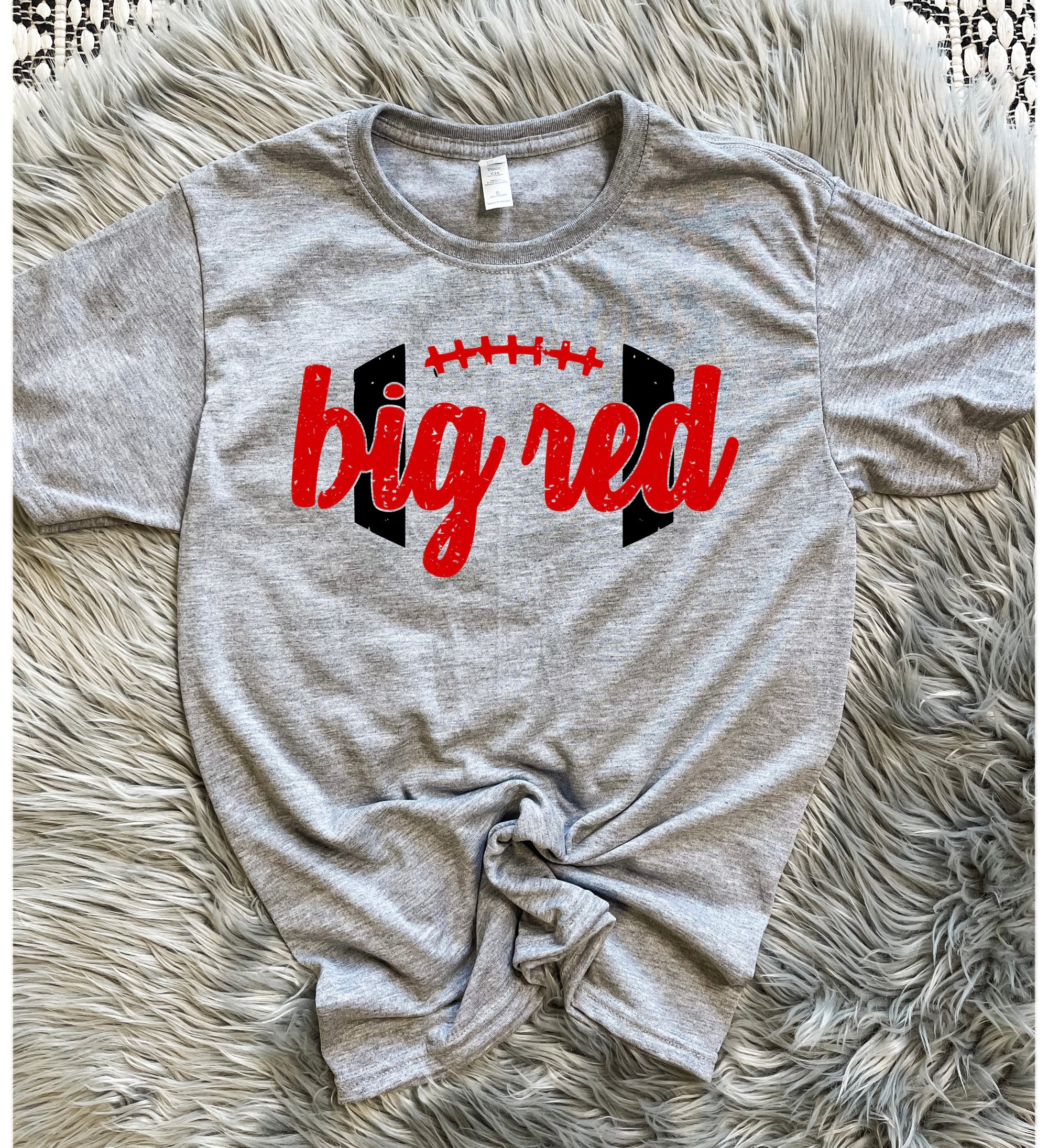 Big Red Football Athletic Heather Tee