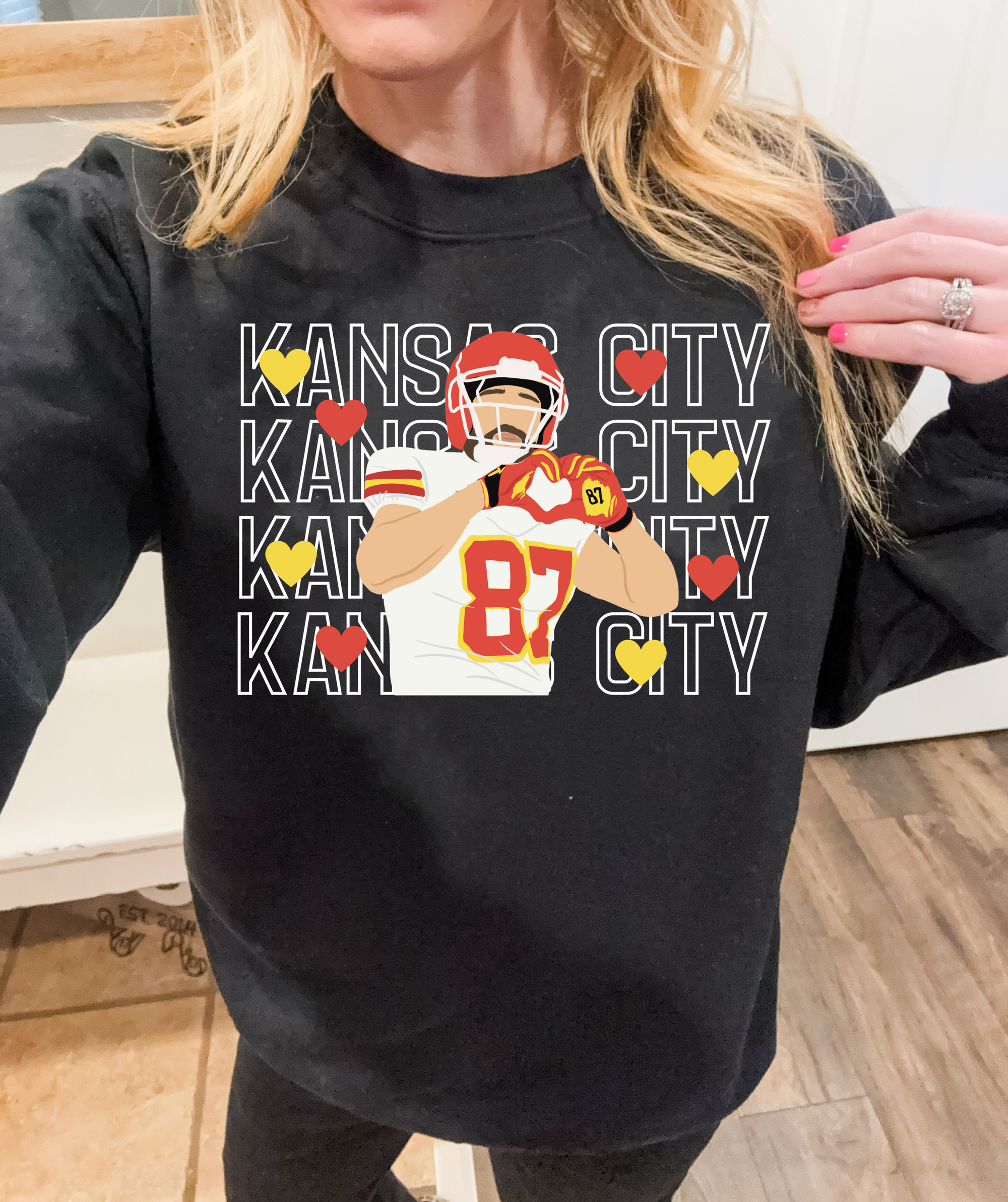 Kansas City Repeat Heart Hands Black Option