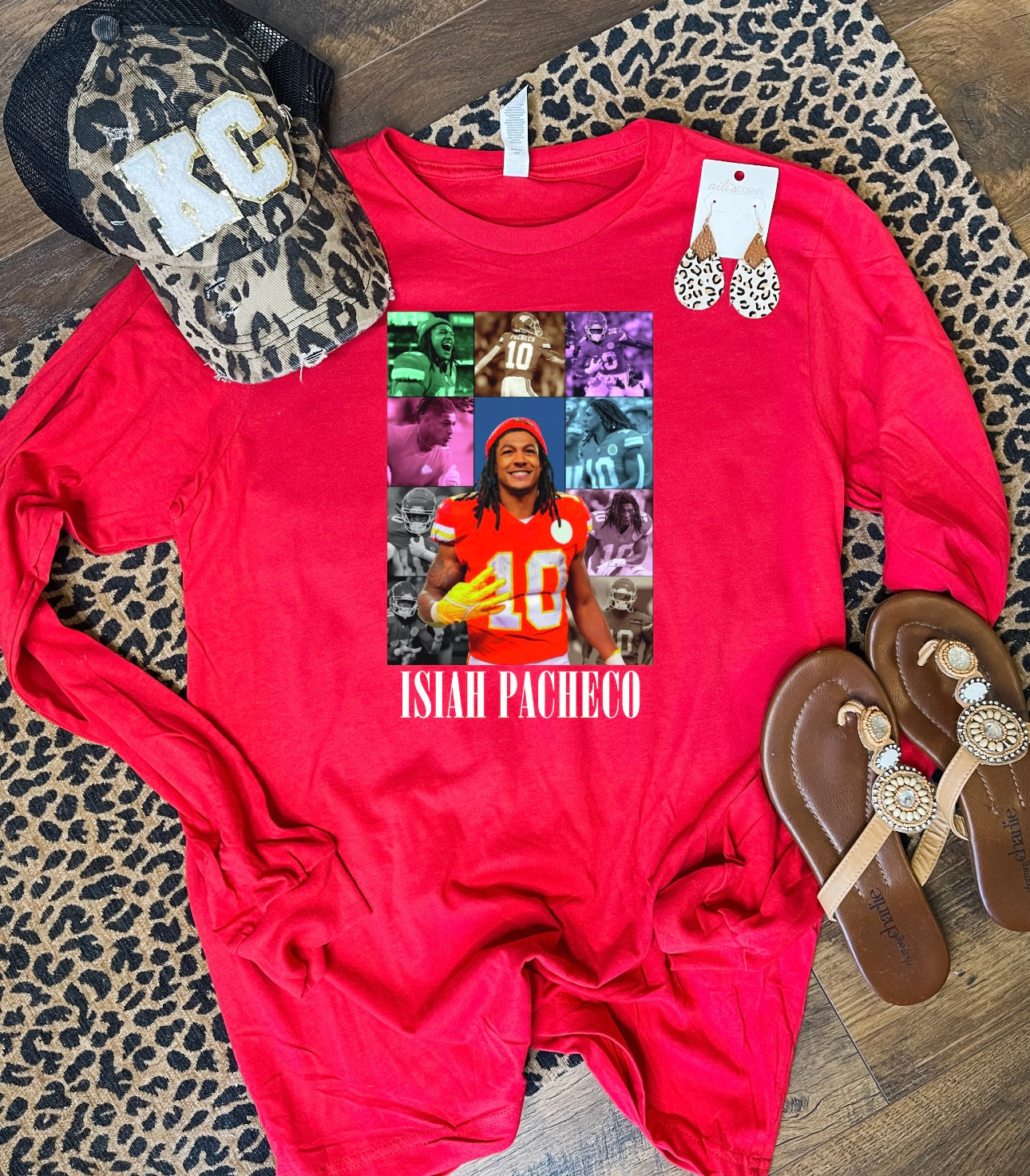 Pacheco Multi Face Red Long Sleeve Tee