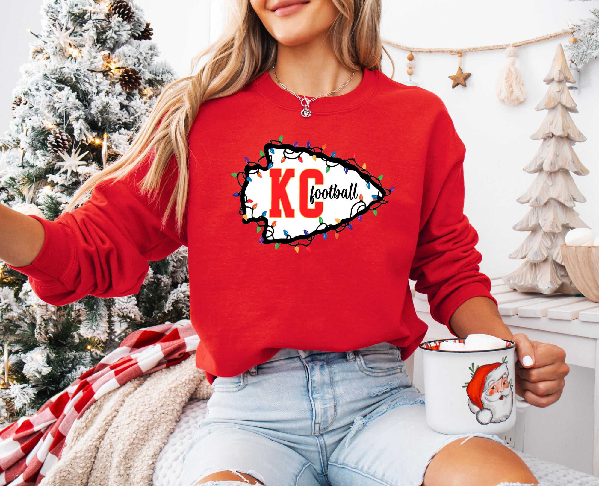 KC Arrowhead Christmas Lights Red Option