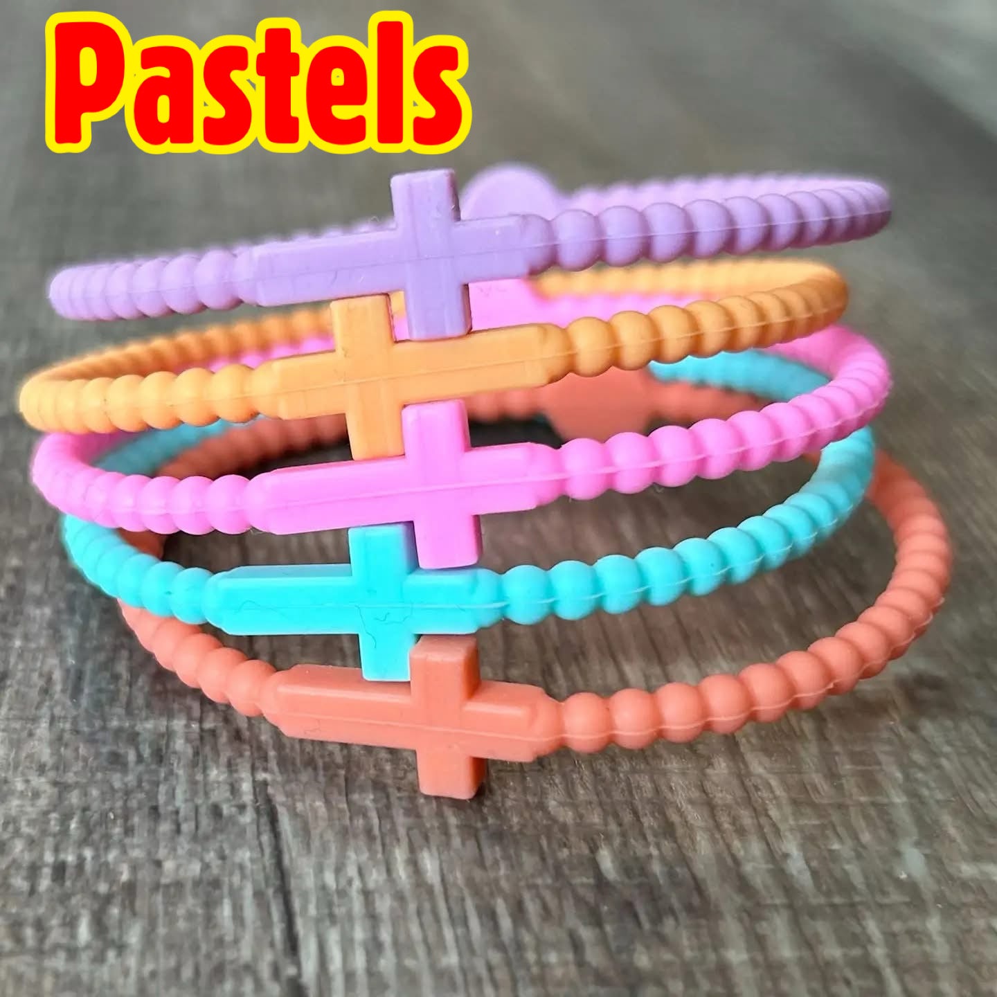 **PREORDER** Silicone Cross Bracelet Set of 5