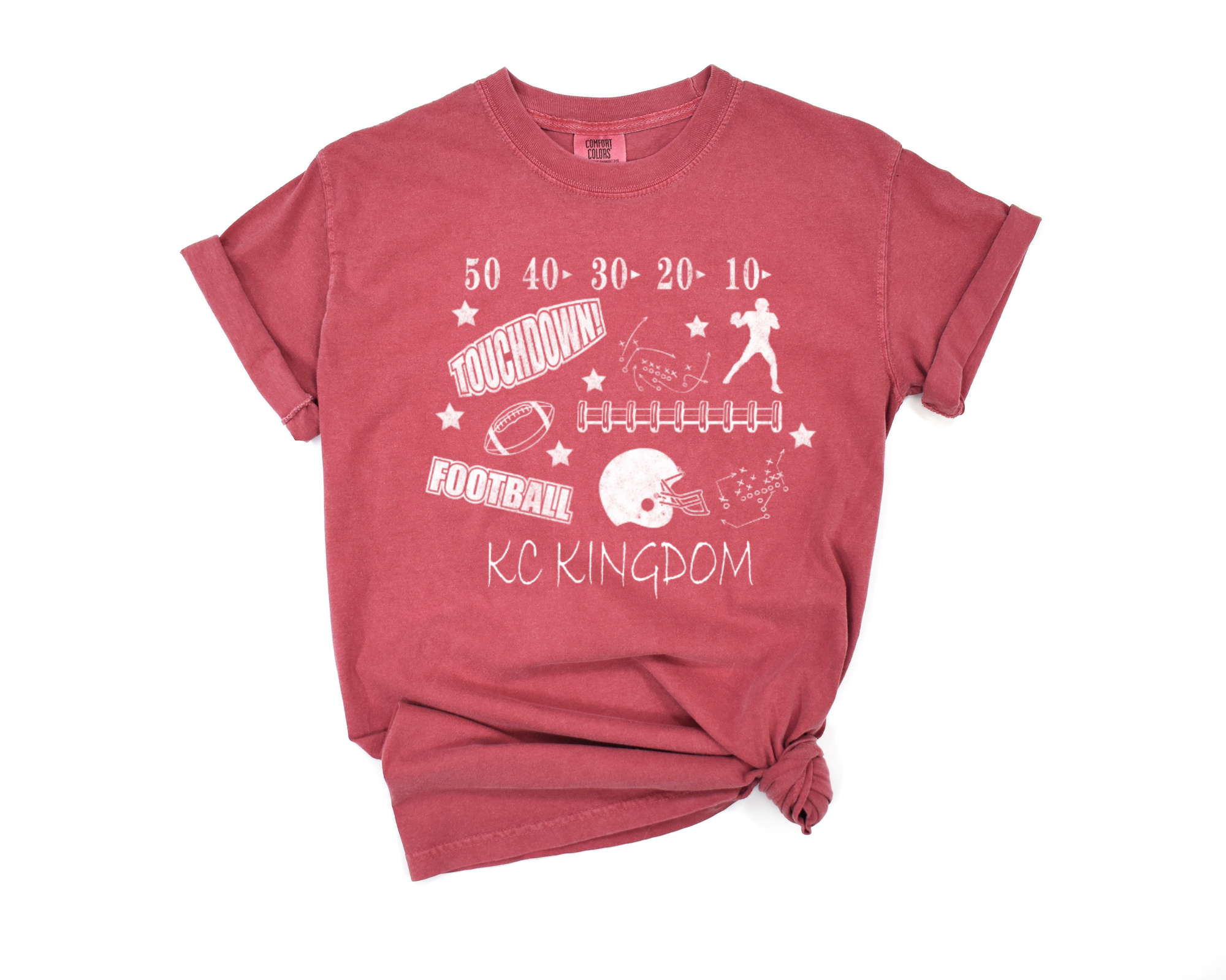 KC Kingdom Football Collage Crimson Tee