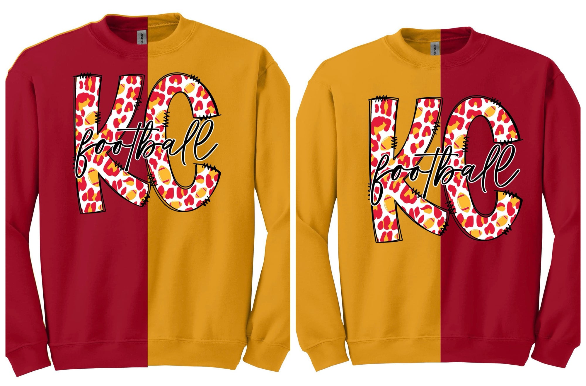 **PREORDER* KC Football Cheetah Sewn Split Sweatshirt