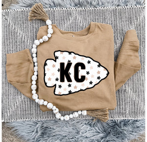 Neutral Star KC Arrowhead Sandstone Crewneck Sweatshirt