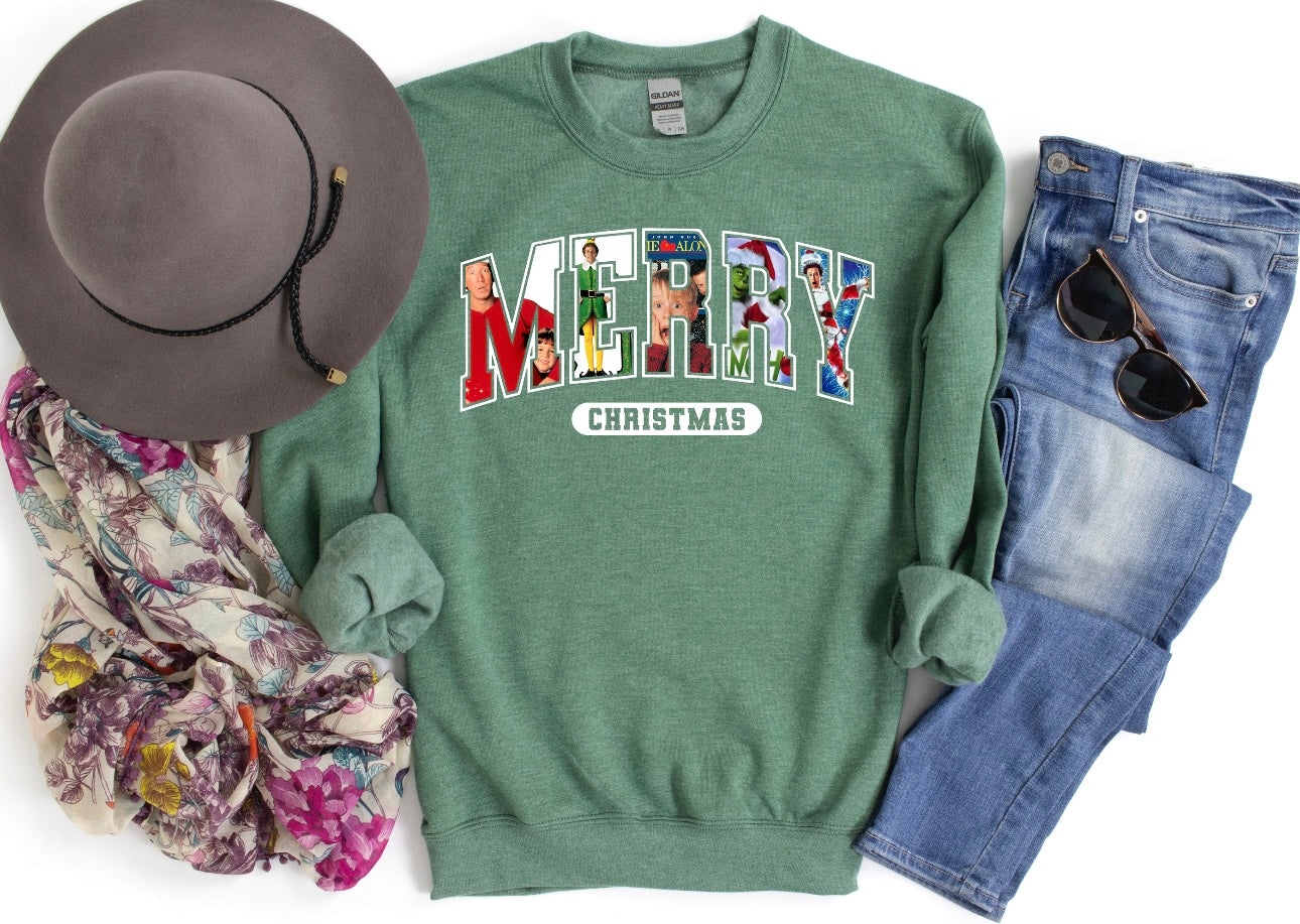 Best of Christmas Movies Heather Green Sweatshirt