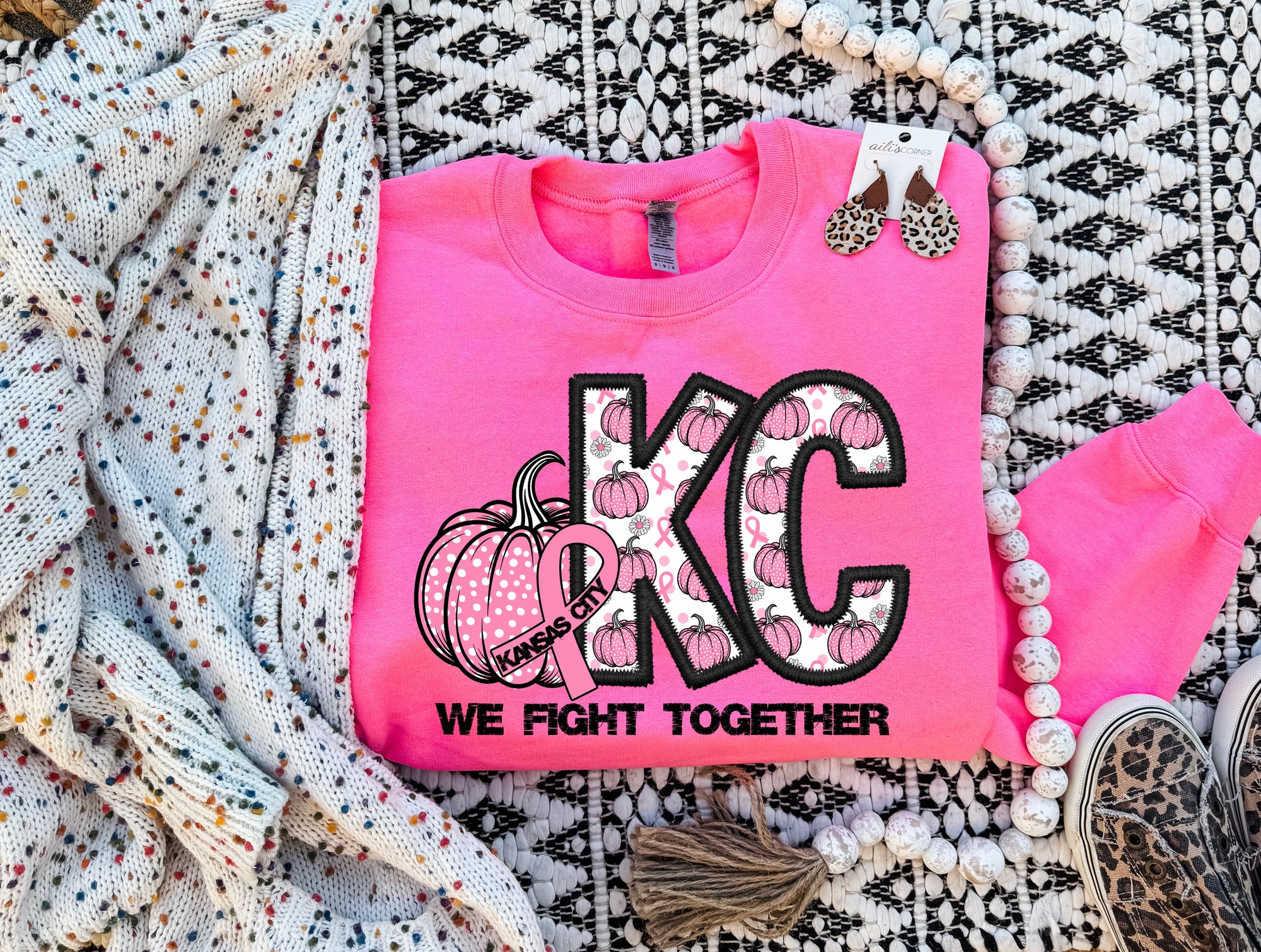 We Fight Together Hot Pink Sweatshirt