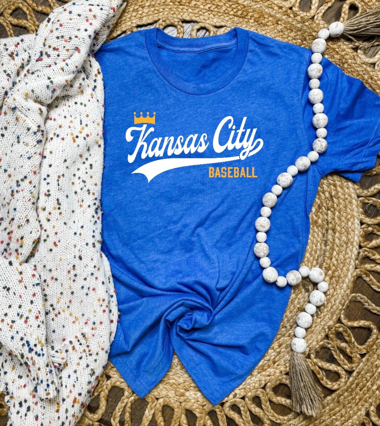 Kansas City Baseball Crown Heather Royal Tee