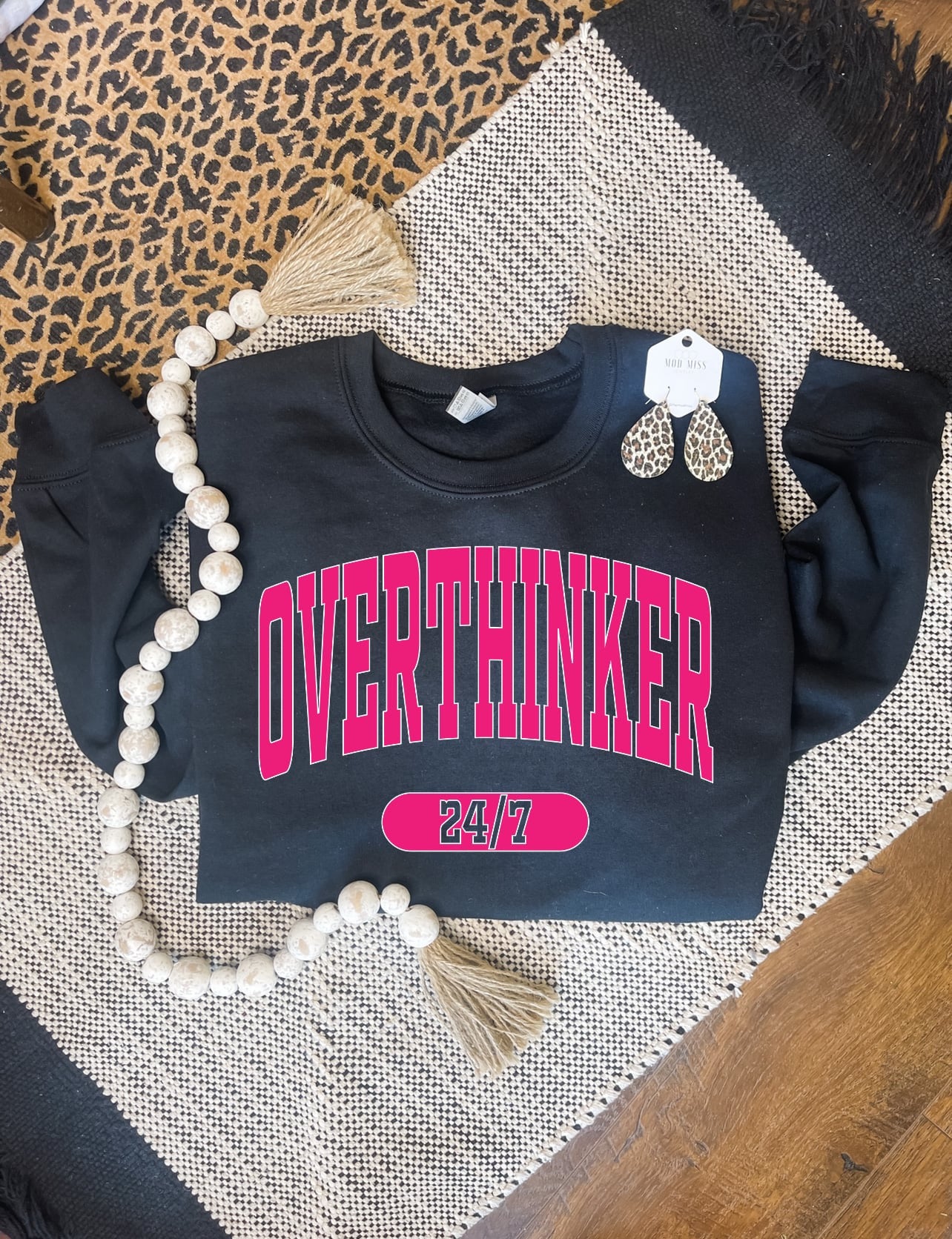 Overthinker 24/7 Black Sweatshirt