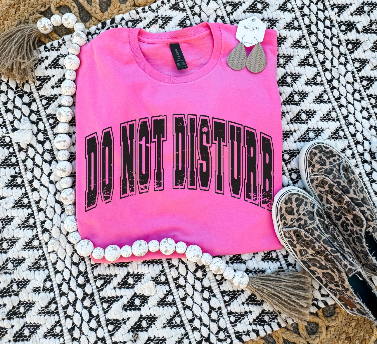 Black Do Not Disturb Heather Berry Tee