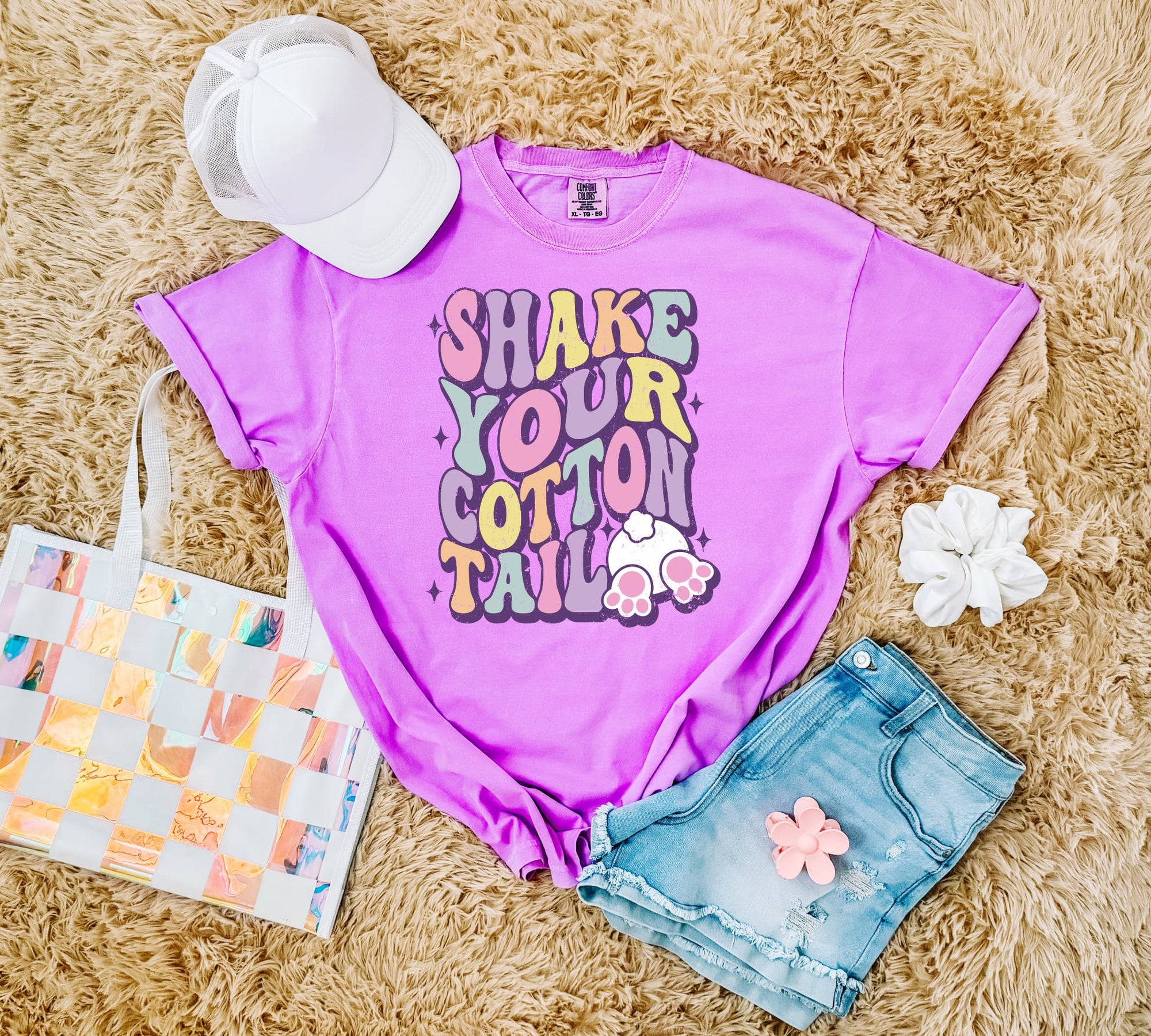 Shake Your Cotton Tail Neon Violet Tee