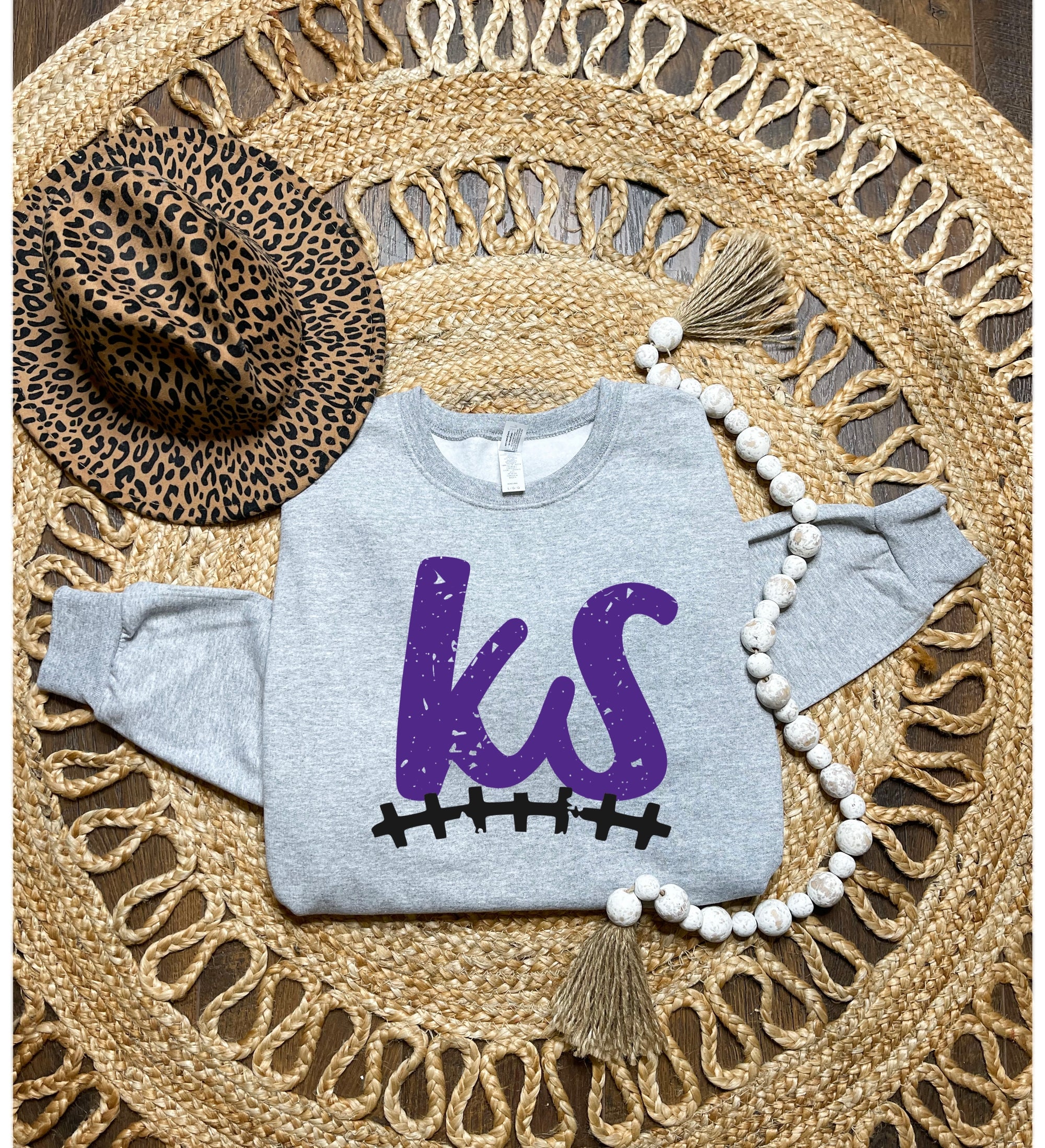 KS Football Stitching Heather Grey Sweatshirt