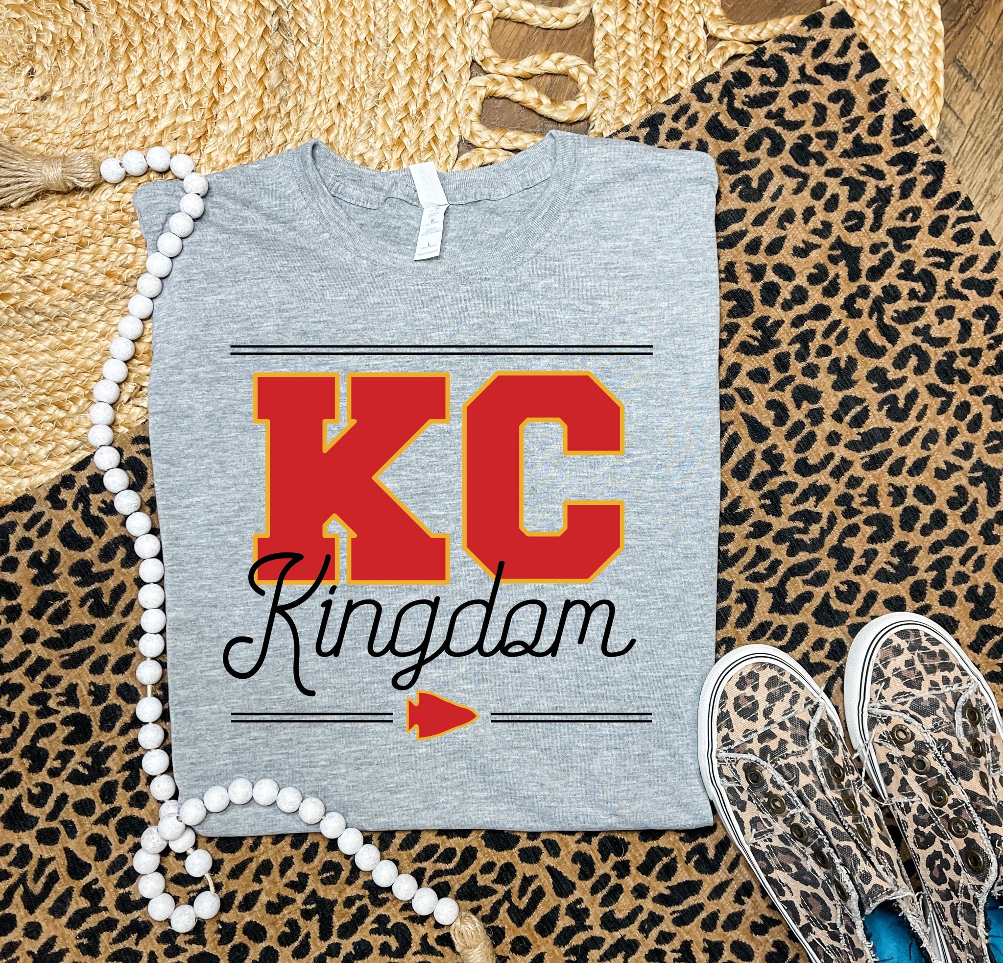 HALFTIME DEAL** Football KC Kansas City Red Tee - Olive Street Boutique