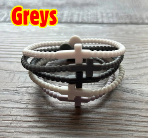 **PREORDER** Silicone Cross Bracelet Set of 5