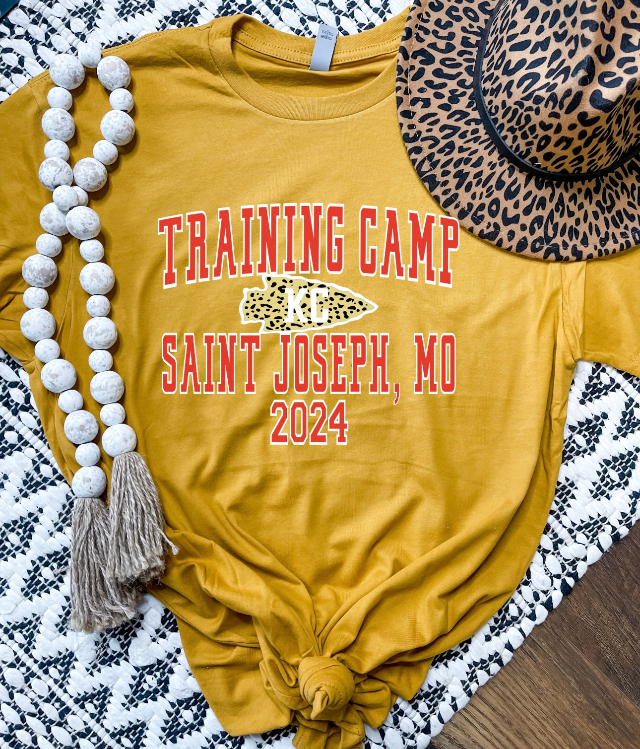 Training Camp Leopard Arrowhead Heather Mustard Tee