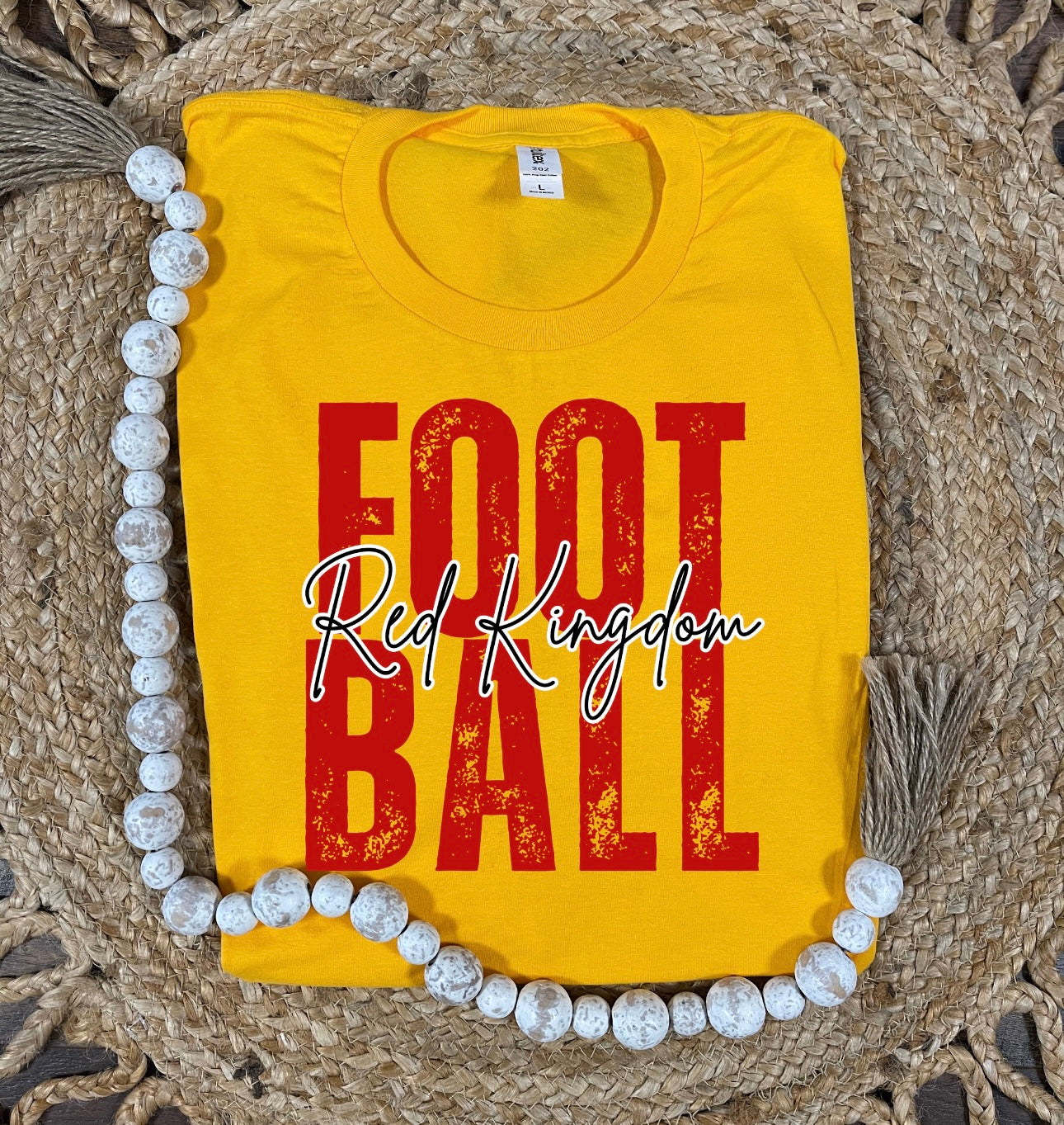 Red Kingdom Football Gold Tee