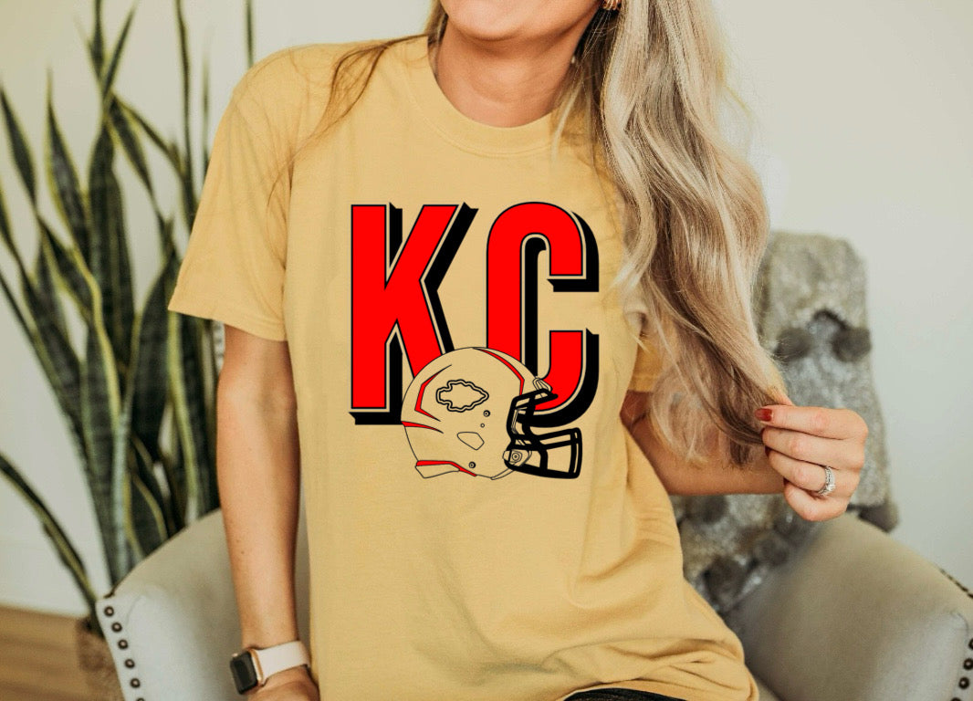 Red KC With Helmet Mustard Tee