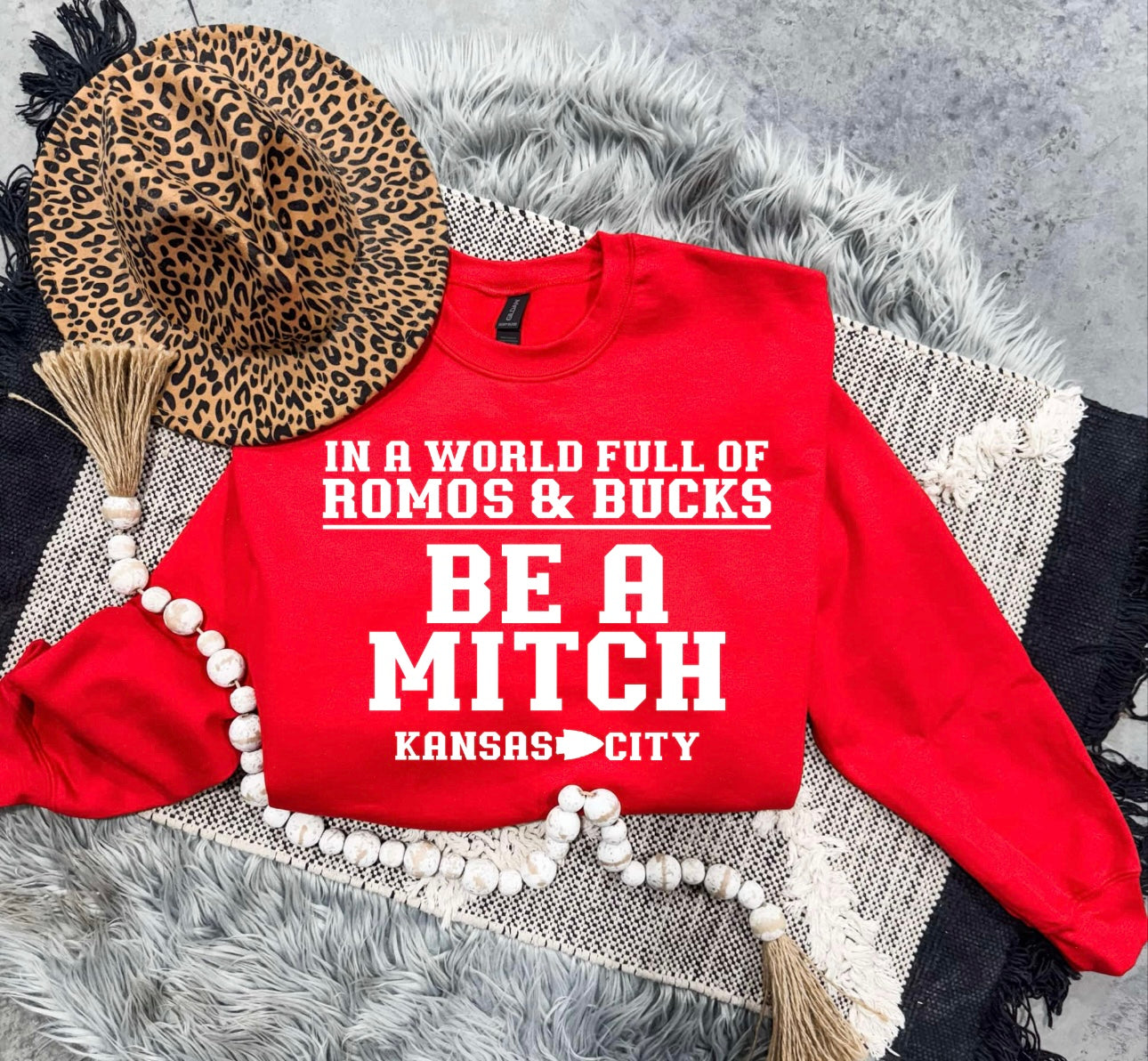 White Ink Be A Mitch Red Sweatshirt