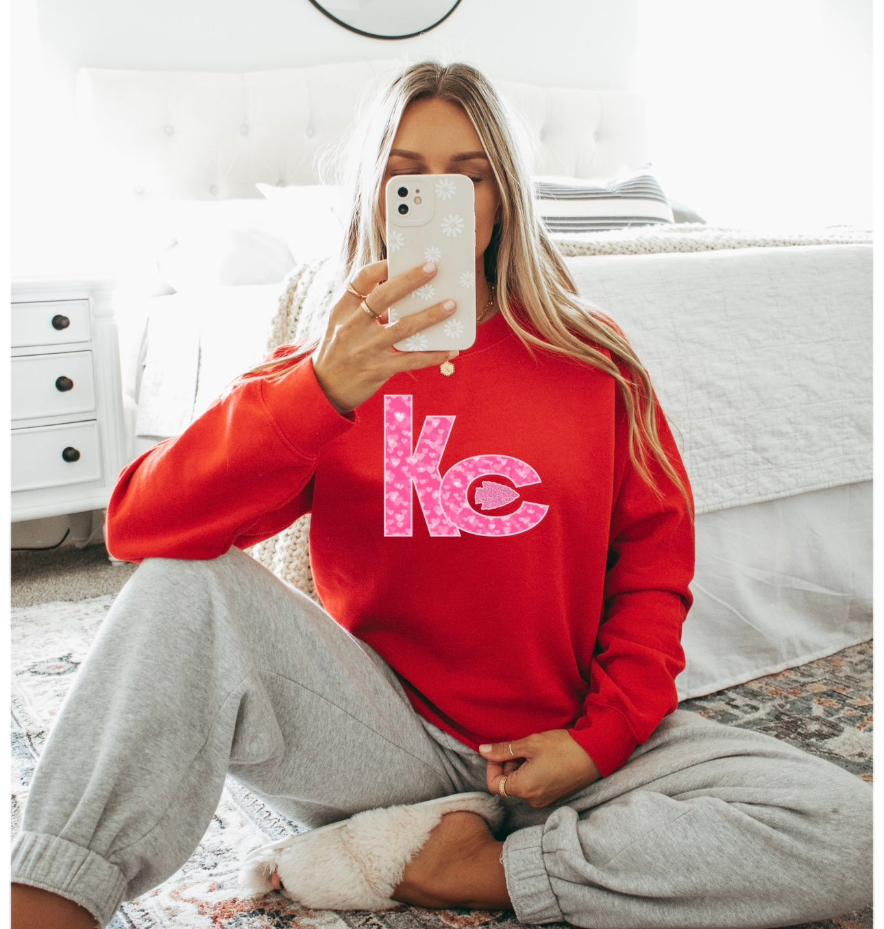 KC Arrowhead Hearts Red Sweatshirt