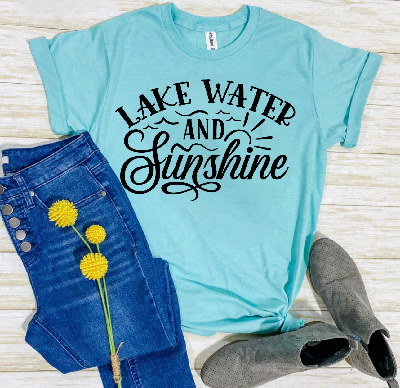 Lake Water & Sunshine Heather Purist Blue Tee