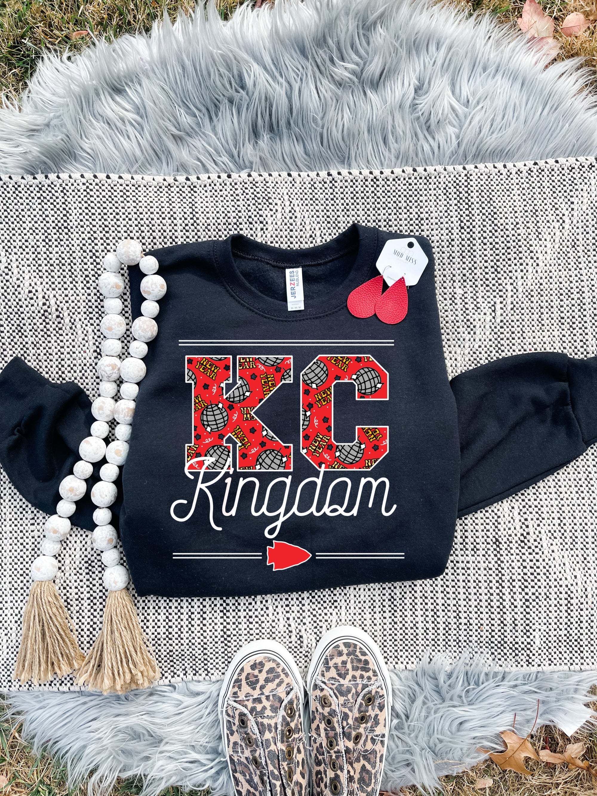 White KC Kingdom NYE Black Sweatshirt