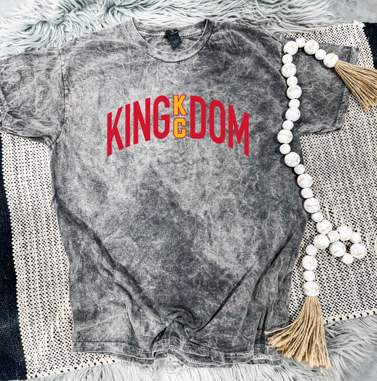 Red & Gold Kingdom KC Grey Mineral Wash Tee