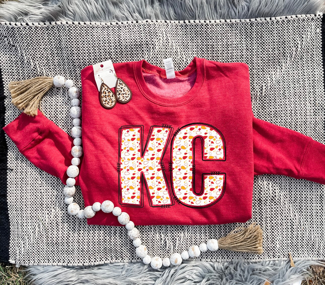 **HALFTIME DEAL** Mini Red & Gold Arrowheads KC Heather Red Sweatshirt