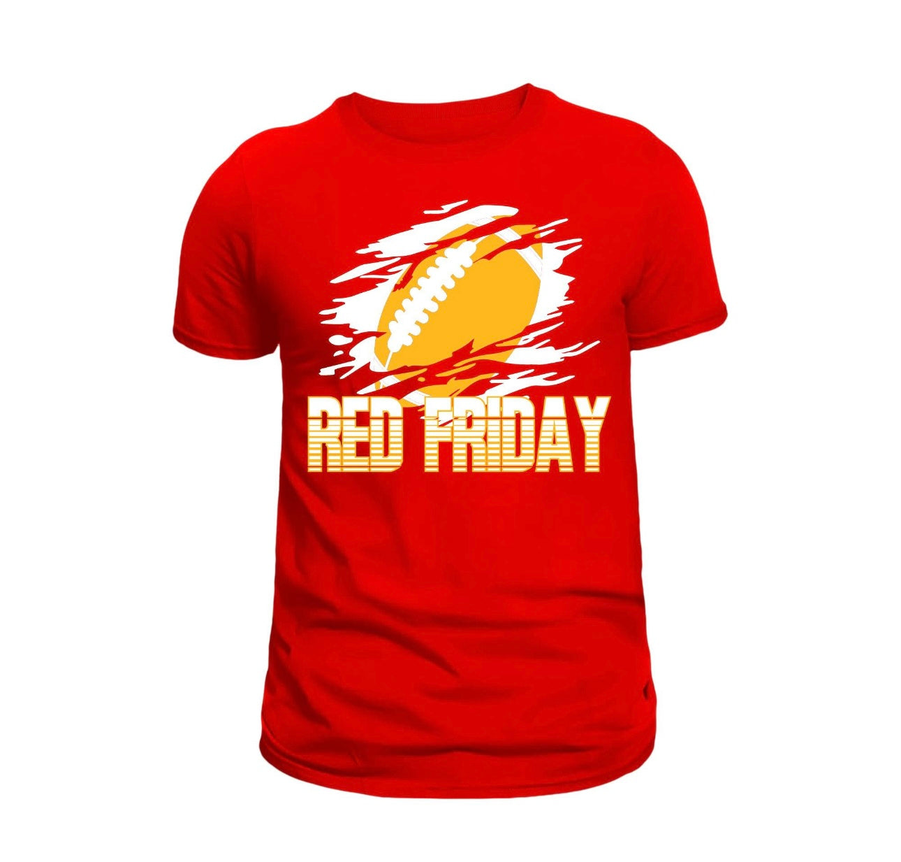 Striped Football Red Friday Red Tee