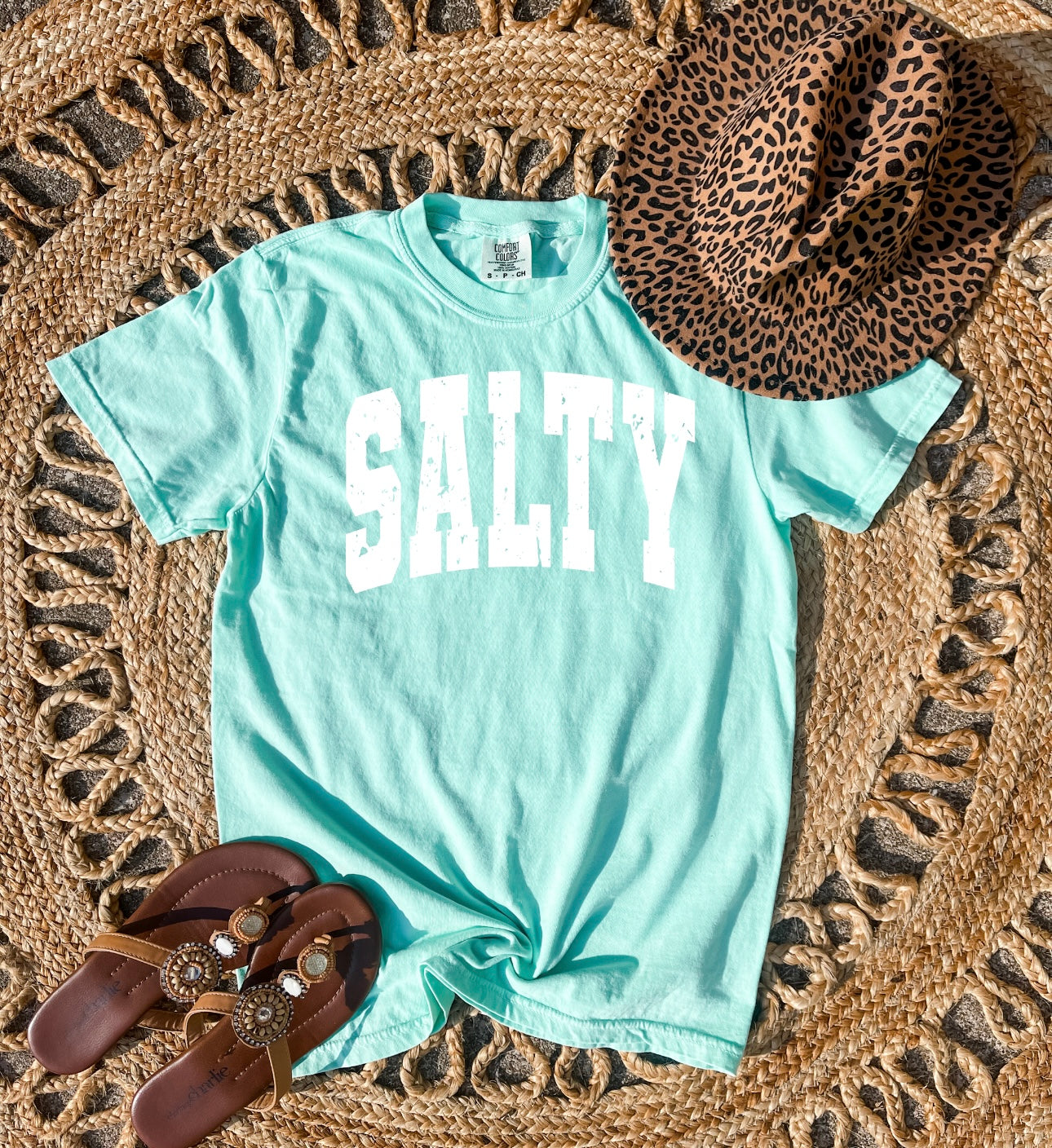 White Distressed Salty Island Reef Tee