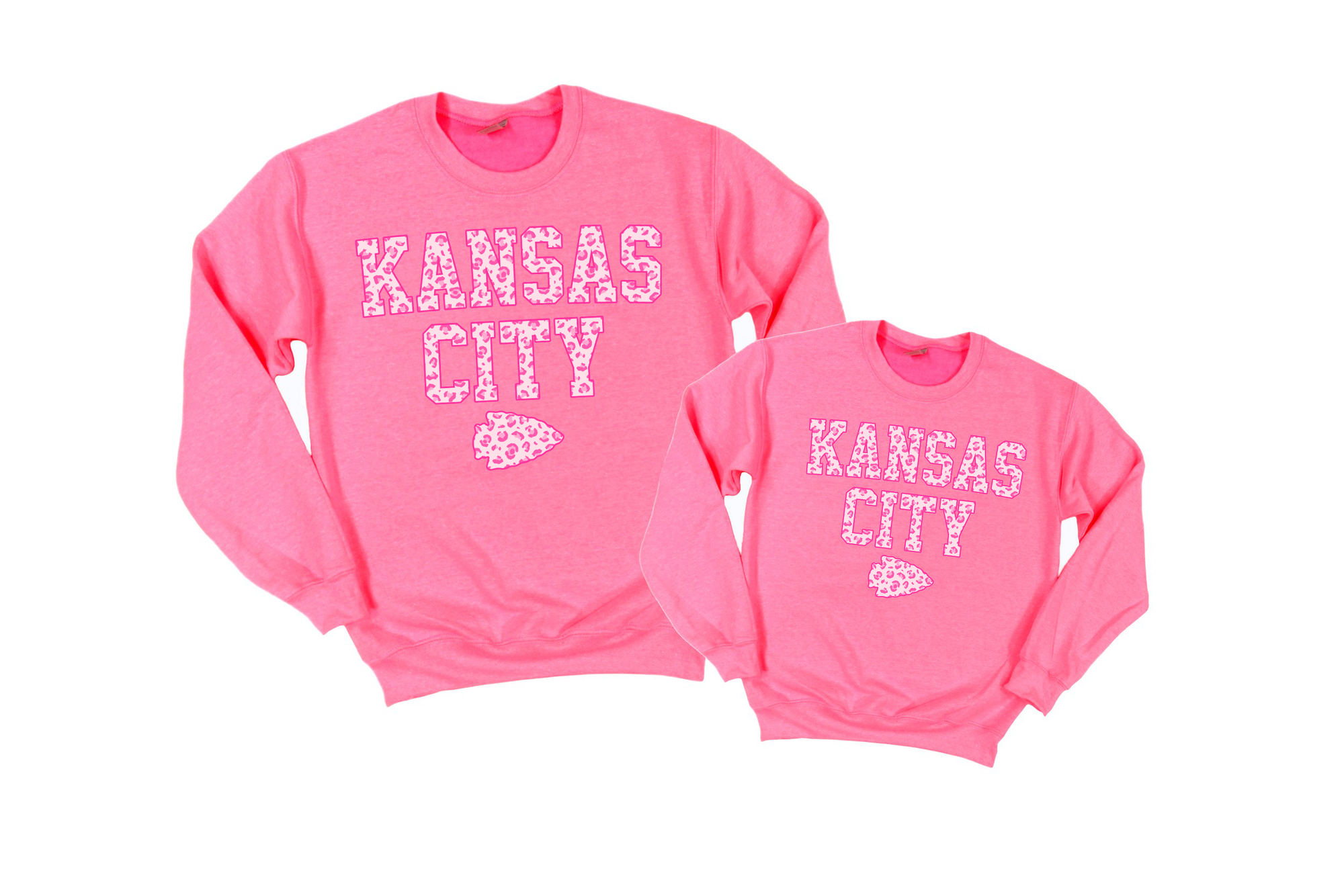 Pink Leopard Kansas City Arrowhead Hot Pink Sweatshirt