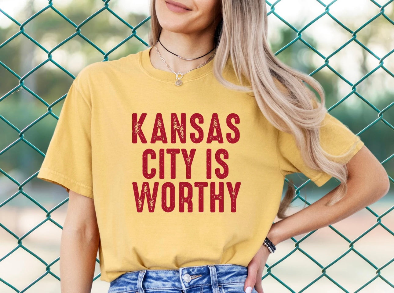 Red Kansas City Is Worthy Mustard Tee