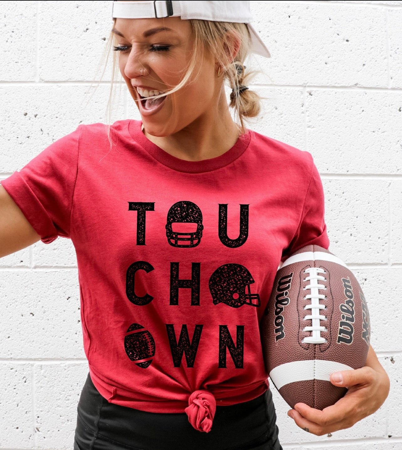 Black Touchdown Red Tee