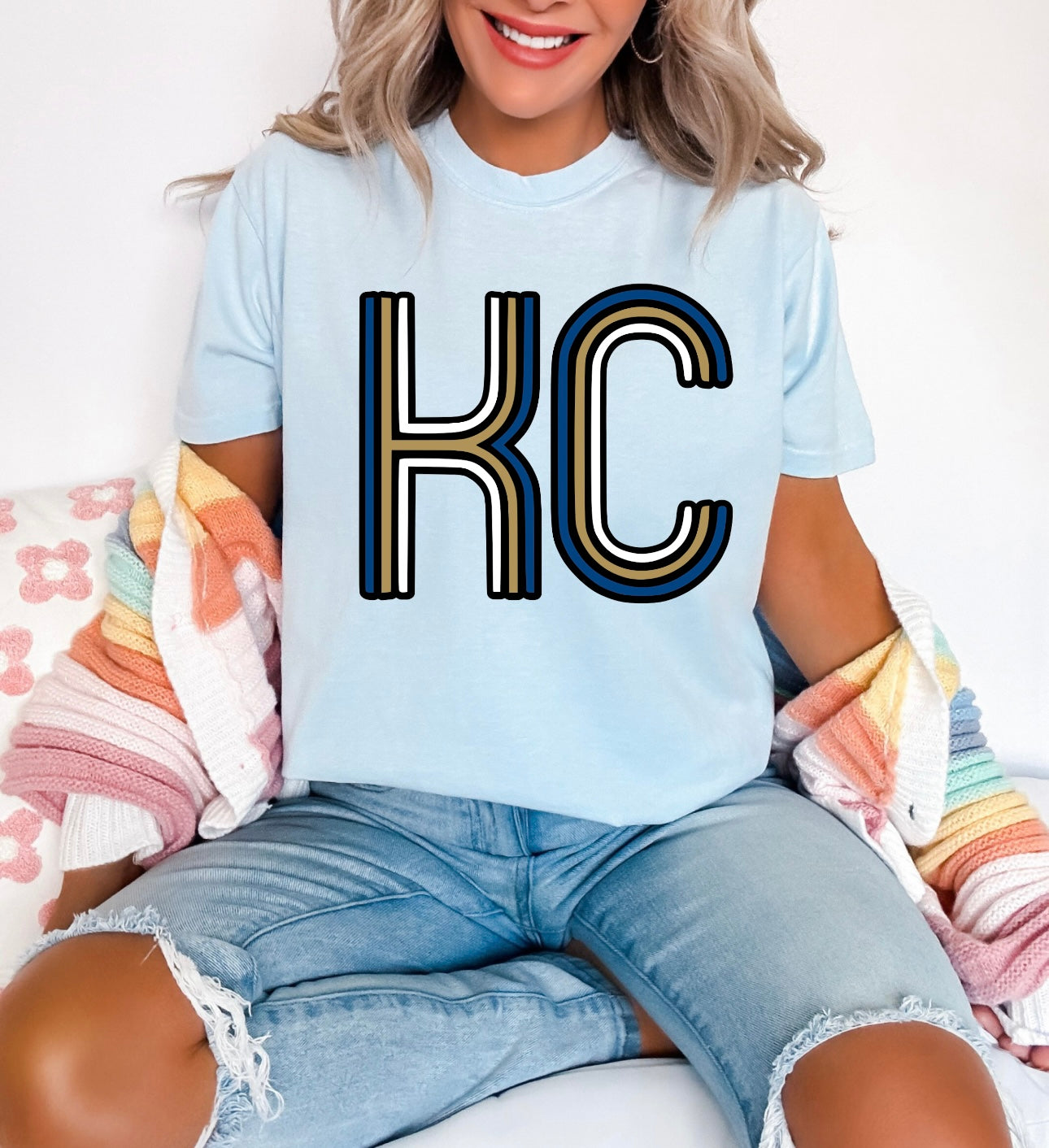 Retro Blue KC Chambray Tee