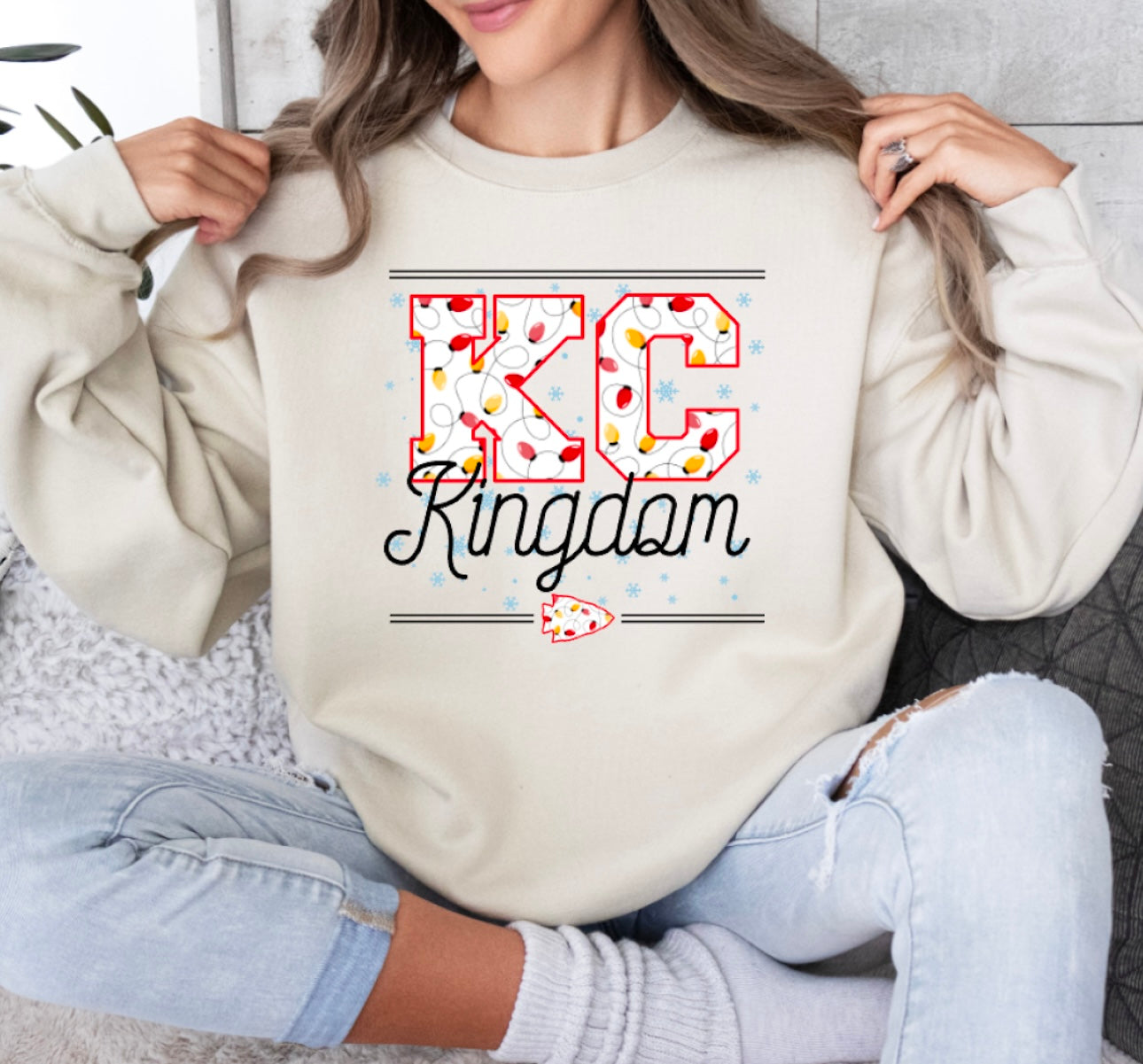 KC Kingdom Christmas & Snowflakes Sand Sweatshirt