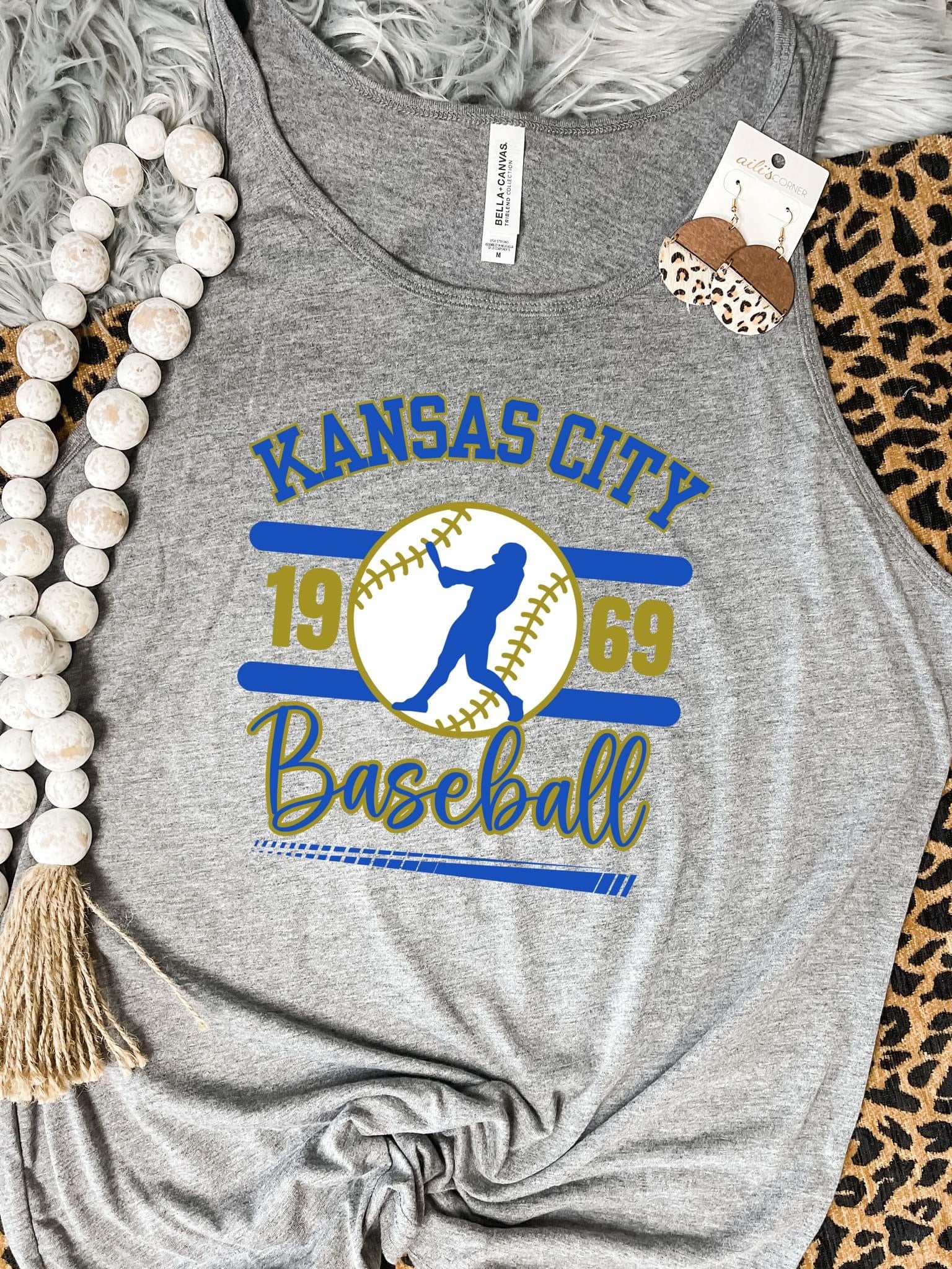 KC Baseball 1969 Charcoal Tank Top