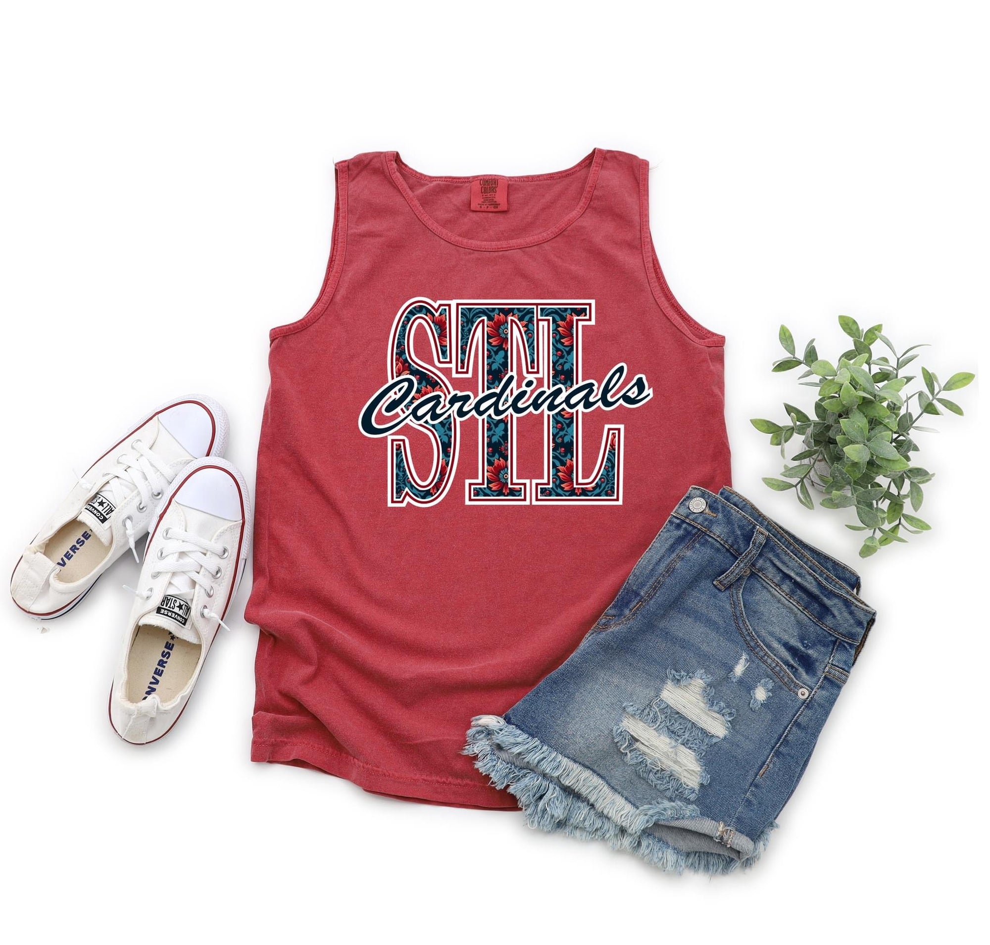 Floral STL Crimson Tank Top