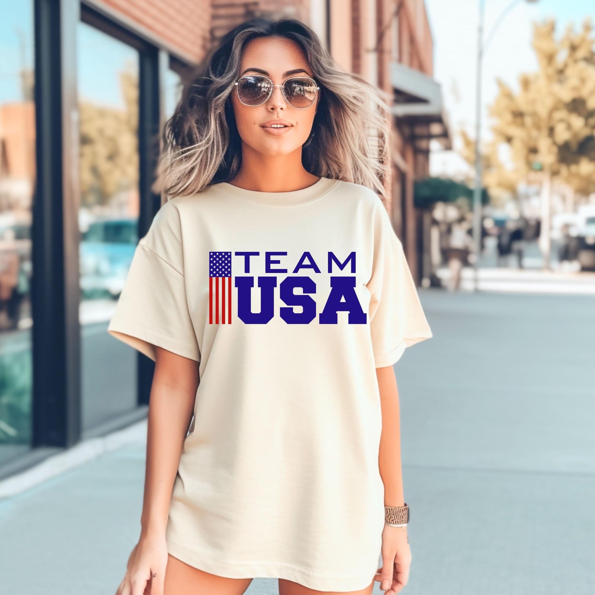 Bold Blue Team USA Ivory Tee