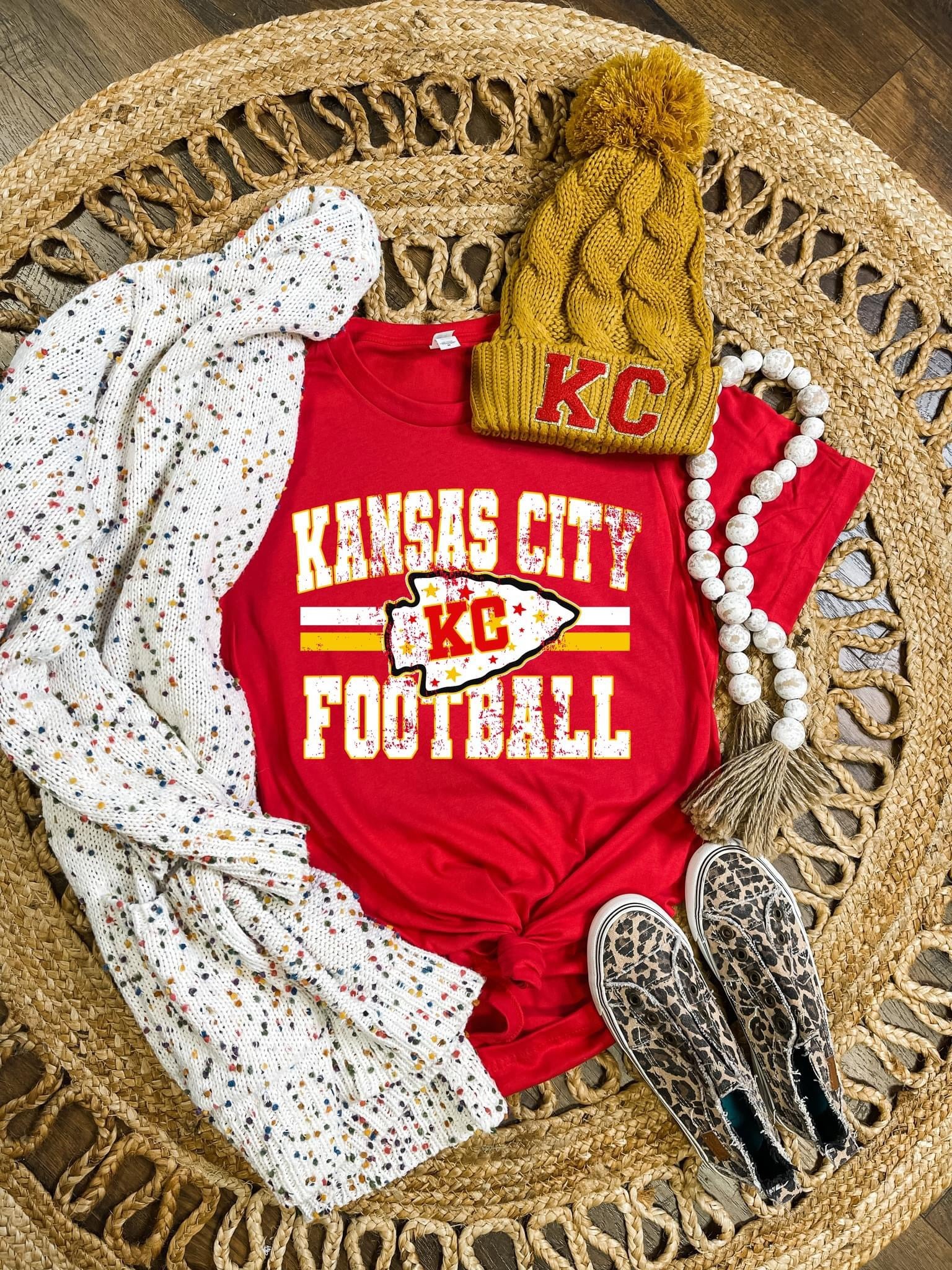 Distressed Kansas City Star Arrowhead Red Tee