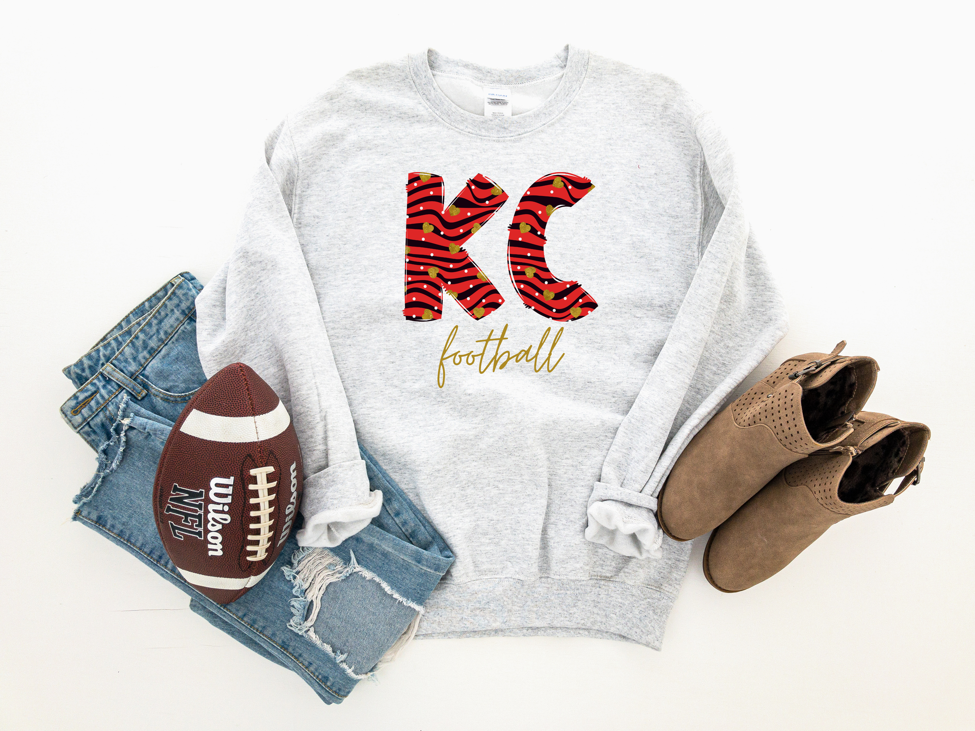 Kansas City Football Helmet Black Tee - Olive Street Boutique