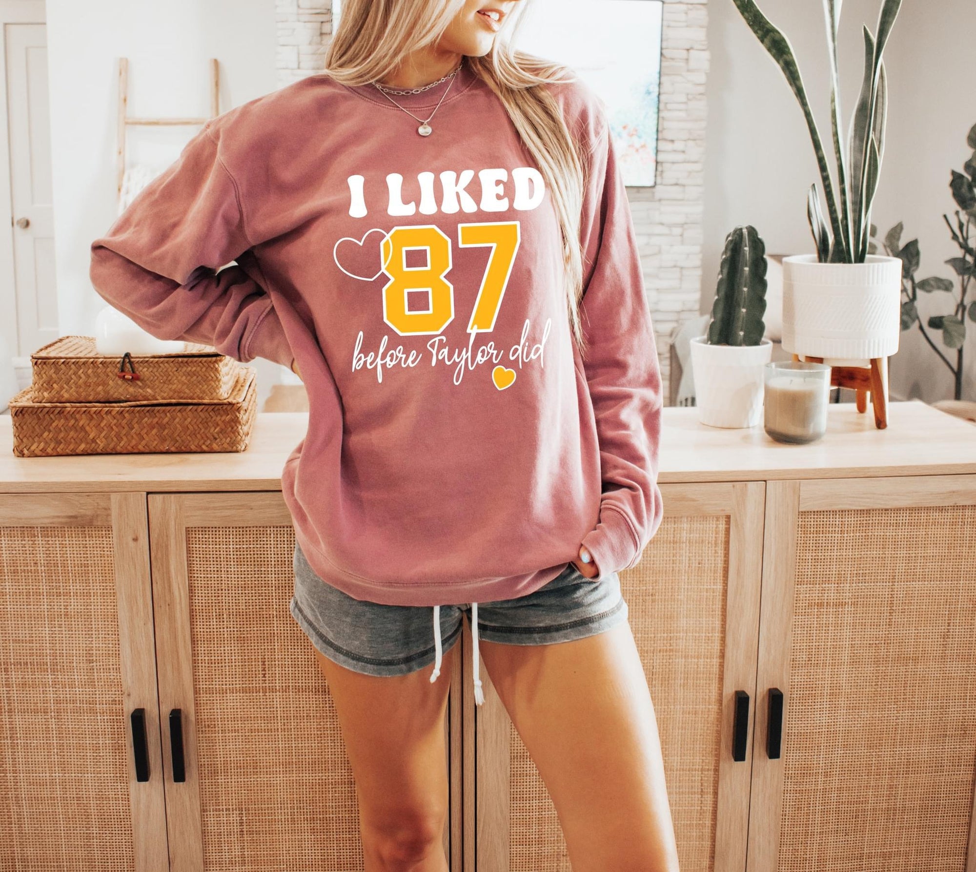 Hearts I Liked 87 Crimson Comfort Colors Sweatshirt