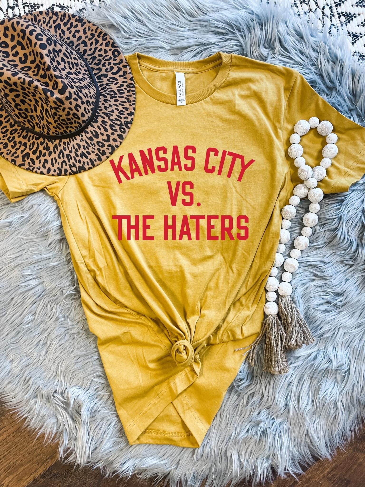 Red Kansas City VS The Haters Heather Mustard Tee