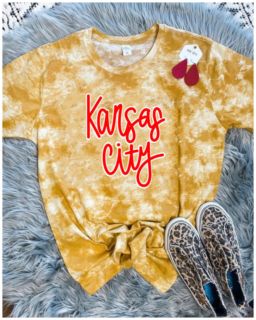 Game Day Kansas City Tie Dye Grey Sweatshirt - Olive Street Boutique