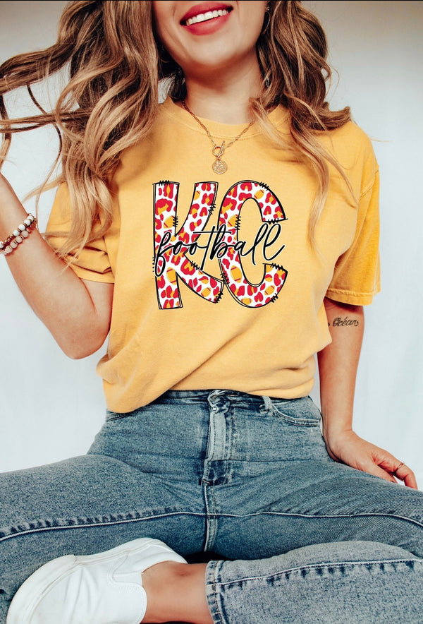 Southern Babe Chiefs Football Mustard Tee XL