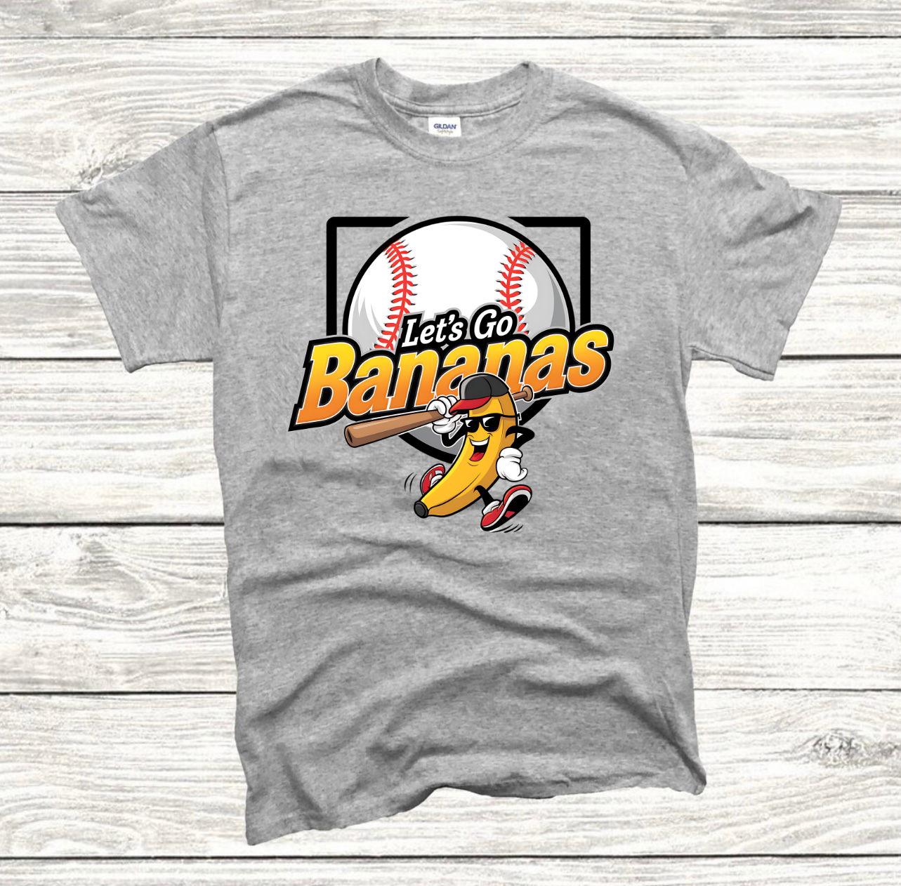 Let's Go Bananas Sports Grey Tee