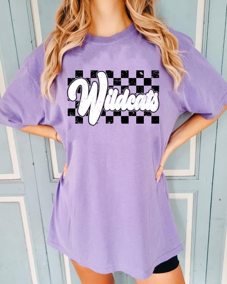 Wildcats Checkered Purple Tee