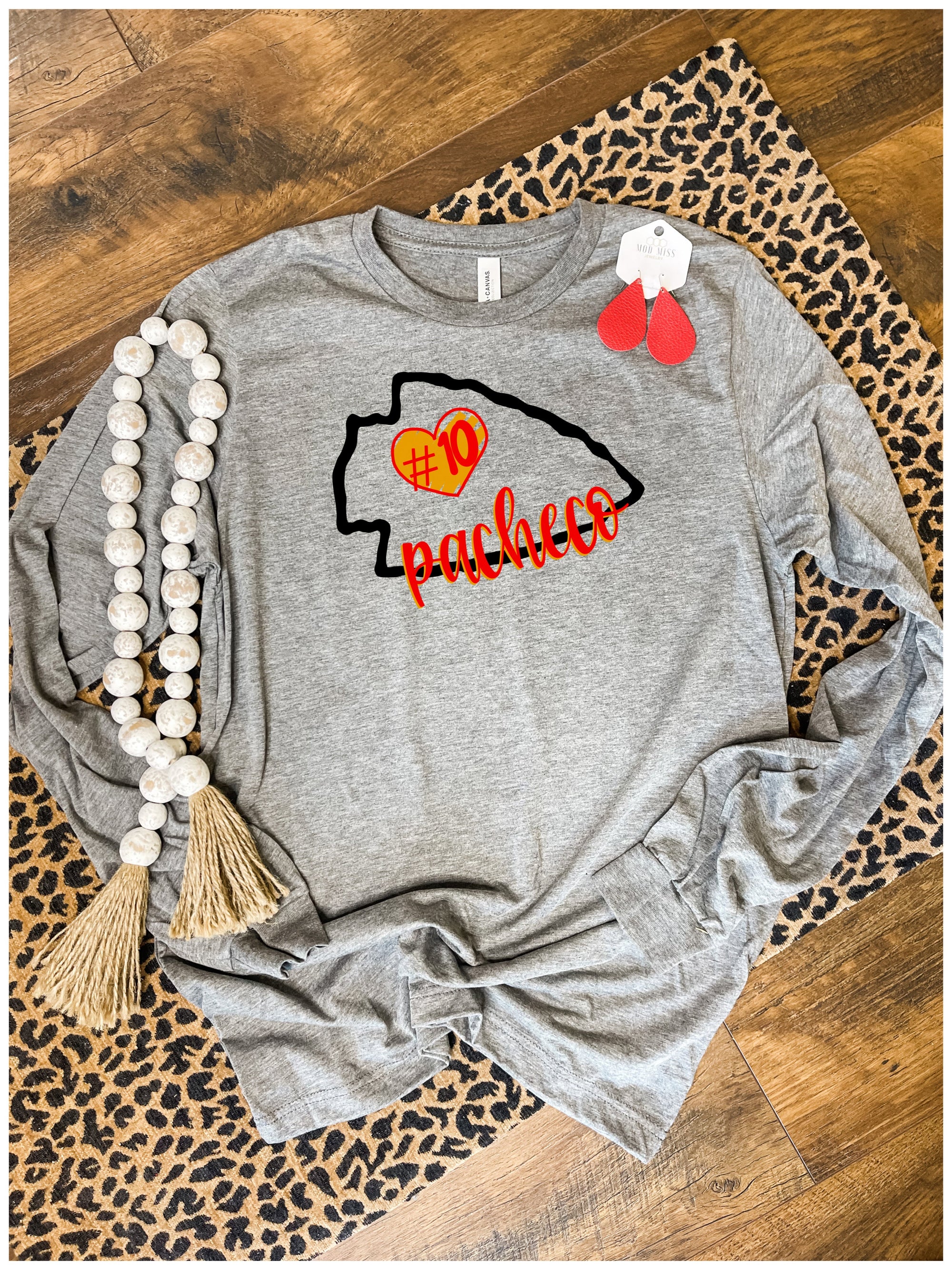 Pacheco Heart Arrowhead Heather Charcoal Long Sleeve Tee